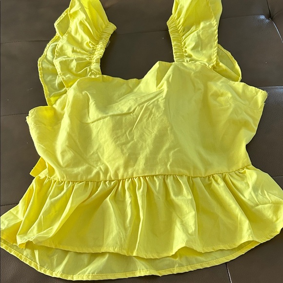 Yellow Ruffled Tank Top - Picture 5 of 7